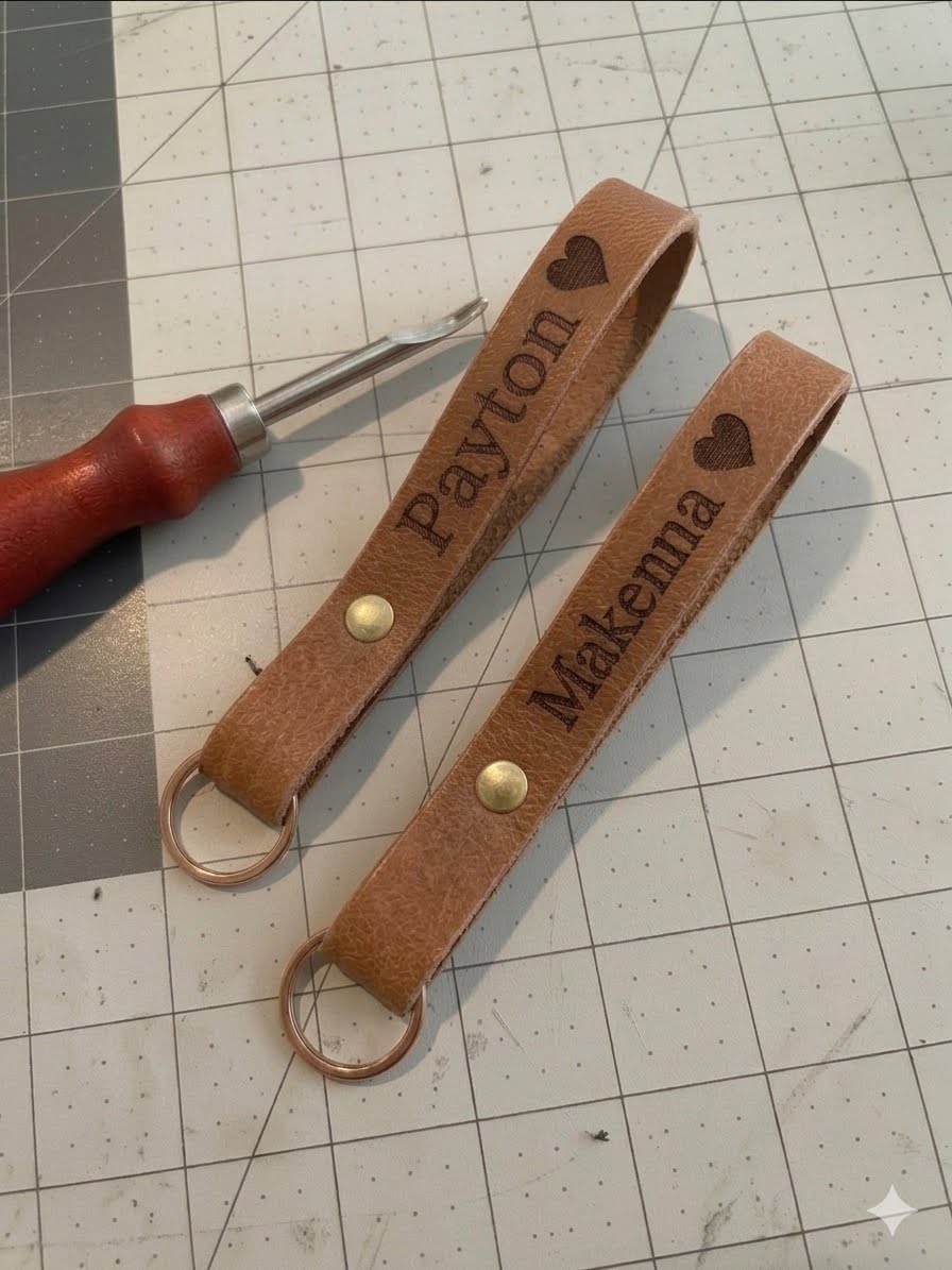 Custom Engraved Leather Key Strap